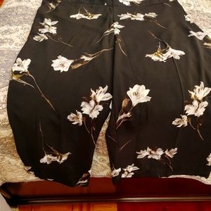 Floral print crepe de chine culotte